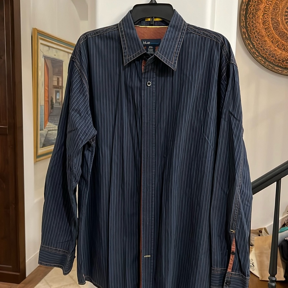 Blue Pronto Uomo Size 2XL Mens Shirt